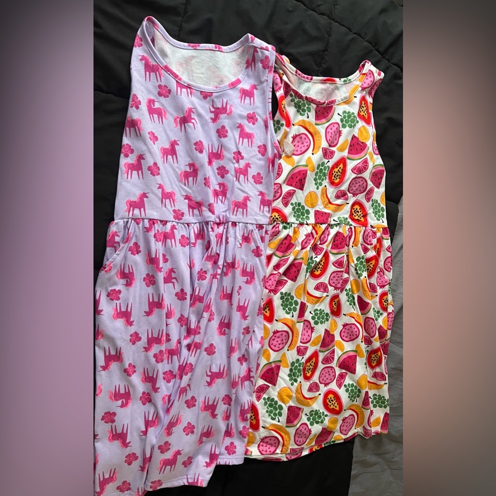 Wonder Nation Pink and Multicolor Print Dresses